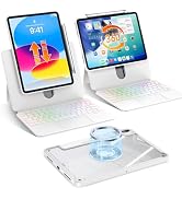 AVOAR Clear Keyboard Case for iPad A16 11th/10th Generation (2025/2022) | 7-Color Backlit, Magnet...