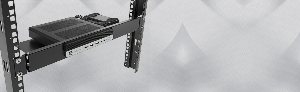 1U hinged shelf for HP Mini pc
