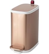 JILLICK Small Gold Trash Can with Lid Soft Close, 5L/1.3 Gallon Small Bathroom Trash Can, Slim St...
