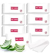 100 Pack Wet Wipes Individually Wrapped, Individual Hand Wipes, Unscented Travel Wipes, Clean Han...