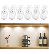 GLARESBOT LED Motion Sensor Puck Lights, Small Rechargeable Under Cabinet Light, Dimmable Dayligh...