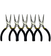 BOOSDEN 5 inch Small Needle Nose Pliers Set, 5 Pack,Small Pliers Set, Mini Precision Pliers Set,M...