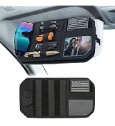 Upgraded Molle Car Sun Visor Organizer, Semi-Rigid MOLLE Panel No Sagging with Zipper Storage Pou...