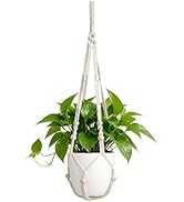Mkono Macrame Plant Hanger Indoor Hanging Planter Basket with Wood Beads Decorative Flower Pot Ho...