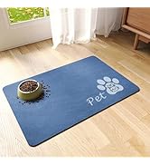 Dog Cat Feeding Mat-Absorbent Pet Bowl Mat for Food and Water, Quick Dry Water Dispenser Mat for ...