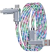 4 in 1 USB Charging Cable Light up USB C Charging Cable USB C to C 120W Fast Charger Cable Data T...
