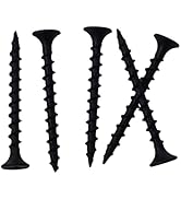 JEGONFRI 160pcs #6 × 1-1/2 inch High Hardness Drywall Screws, Black, Coarse Thread, Phillips Driv...