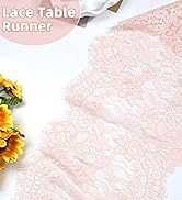pink Lace Table Runner pink Embroidered Boho Lace Runners Vintage Rustic Farmhouse Tables Runner