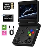 RG34XXSP Foldable Retro Handheld Game Console , 3.4 Inch IPS Screen Linux System Sunken Dual Joys...