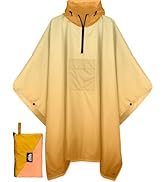 Bruvoalon 3-in-1 Rain Poncho with 1/4 Zip & Chest Pocket, Waterproof, Sunshade, Ground Mat for Ad...