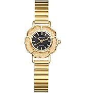 JewelryWe Women's Flower Gold Watch: Analog Quartz Small Watch Stainless Steel Dainlty Casual Dre...