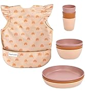 Tiny Twinkle Mess-proof Apron Bib and Tableware Sets Bundle
