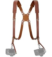 Jumyee Dual Camera Harness for 2 Cameras,Adjustable Leather Camera Straps for Photographers - Pro...