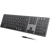 seenda SK64-3 Rechargeable Bluetooth Keyboard, 3-Device, Black Gray | Connects to 3 devices, full...