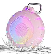 HEYSONG Waterproof Bluetooth Speaker, IPX7 Mini Shower Speaker with 24H Playtime, LED Light, Floa...