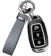 Turcee Carbon Fiber Car Keychain,Automotive Interior Accessories Keychains Leather Car Key Fob,Ca...