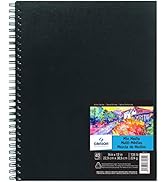 Canson Mix Media Art Book, Heavyweight French Paper, Double Sided Fine and Medium Texture, Side W...