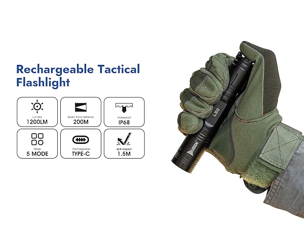 Rechargeable TacticalFlashlight