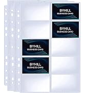 30 Pack 600 Pockets Business Card Sleeves Binder Sheets, Ultra-Clear Business Card Pages for 2/3/...
