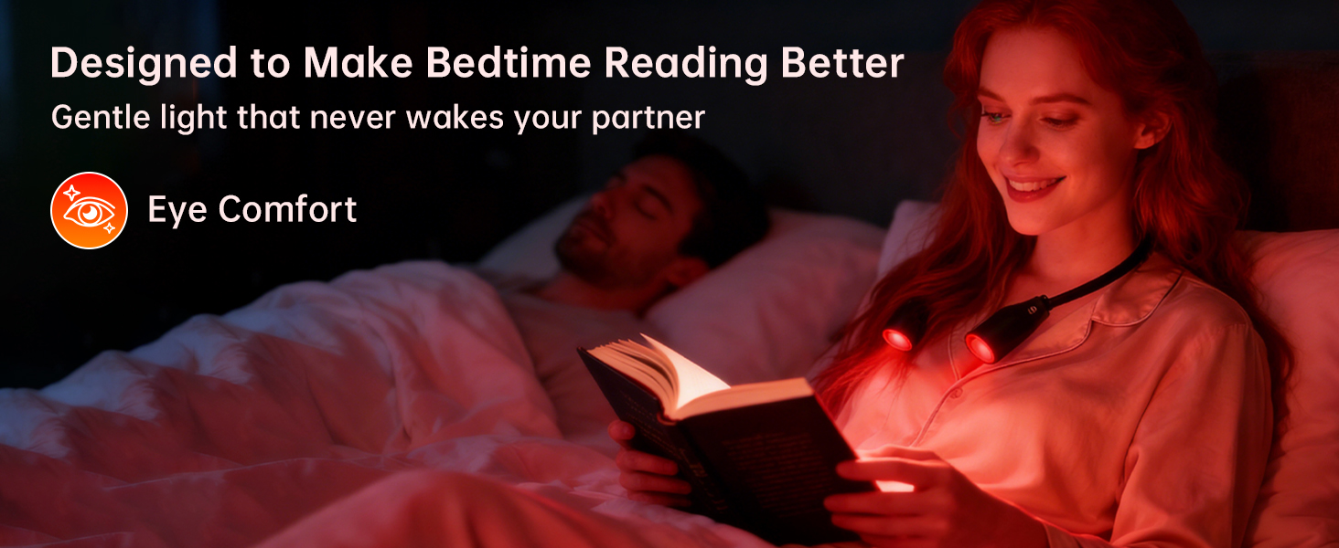 red light book light for reading in bed