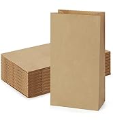 SHOPDAY Paper Lunch Bags 4lb 100 Pack Brown Paper Bags 5x2.95x9.45" Recyclable Kraft Sack Lunch B...