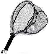 Alwonder Fly Fishing Net with EVA Handle, Fishing Landing Nets CNC Aluminum Alloy Frame, Rubber C...