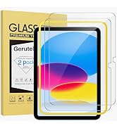 Gerutek Screen Protector 2-Pack for iPad 10th Generation (2022), 10.9-inch Tempered Film with Ali...
