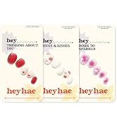Heyhae Semi Cured Gel Nail Strips Assorted Bundle (3 Pack) | No LED Lamp Needed | Easy Apply & Re...