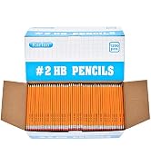 Rarlan Wood-Cased #2 HB Pencils, Pre-sharpened, 1200 Count Bulk Pack | Classroom Pencils with Era...