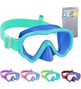 Vvinca Kids Swim Goggles with Nose Cover, Snorkel Diving Mask Fabric Strap Anti Fog Anti Shattere...