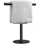 Hand Towel Holder Stand for Bathroom Vanity Countertop Matte Black T-Shape Towel Bar Rack Stand T...
