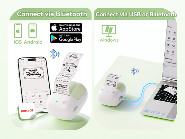 NIIMBOT B2 Label Maker Machine with Tape, Portable Bluetooth Label Printer with Multiple Templates