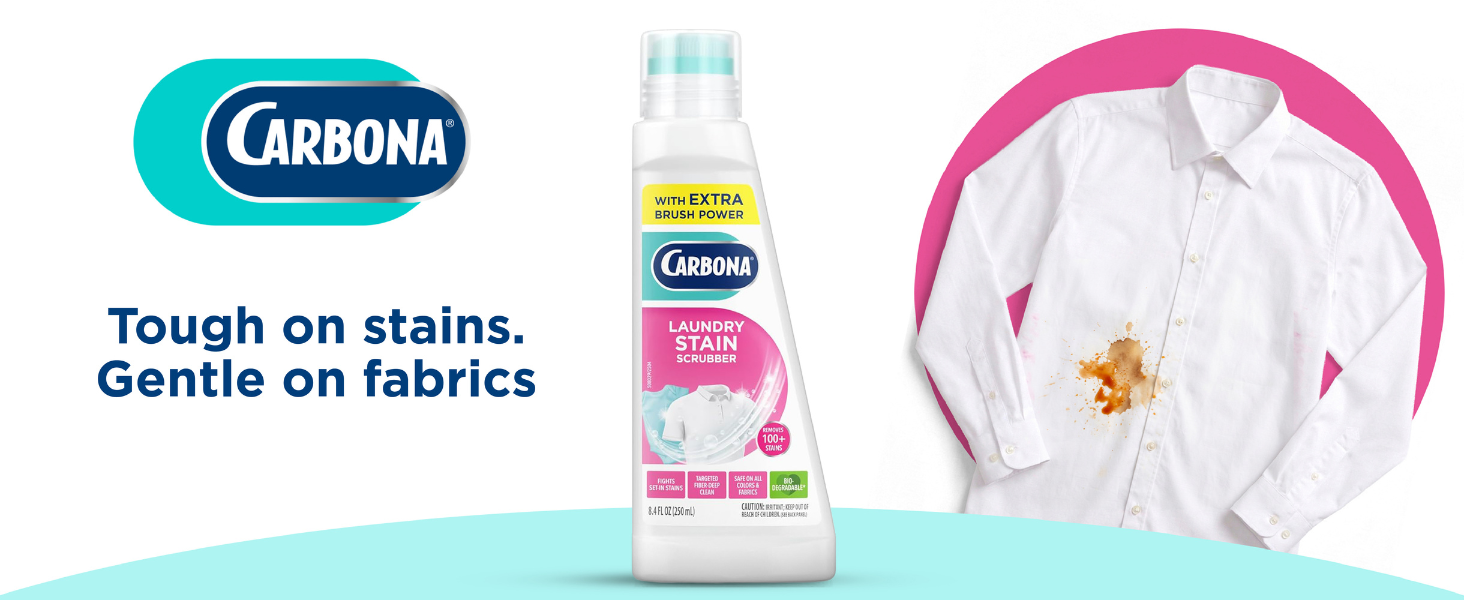 Carbona laundry stain remover for removing tough stains from fabrics with targeted cleaning power