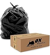 55 Gallon Trash Can Liners Bags 4 Mil - 50 Count & Thick Extra Heavy Duty Strength - Large Garbag...