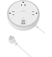 Travel Power Strip with USB C, NTONPOWER Short Extension Cord 5 ft, 3 Outlets and 2 USB Ports(18W...