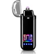 Electric Lighter, USB Rechargeable Windproof Dual Arc Lighter, Small Flameless Plasma Lighters fo...