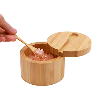 salt container with lid and spoon