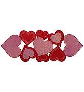 OWENIE Valentines Day Table Runner, Embroidered Red Heart with Sequins 36 Inch Valentines Table C...