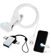 UKCOCO Automatic Phone Screen Clicker, Simulated Finger Clicker Clip-on with 2 in 1 OTG Connector...