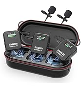 SYNCO Wireless Microphone System with Charging Case, G2A2 MEGA Dual Transmitter 8GB Storage of 24...