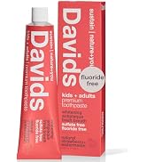 Davids Fluoride Free Kids & Adults Toothpaste, Teeth Whitening, Antiplaque, SLS (Sulfate) Free, P...