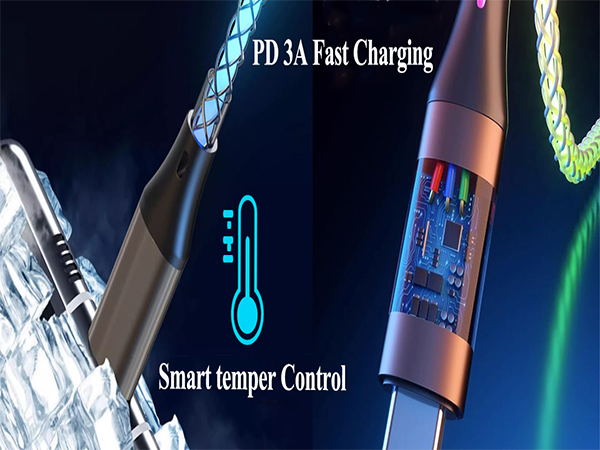 66W RGB USB C to Type C LED Light Up USB C Charging Cable