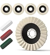 BURMONG 8 Pcs Wool Polishing Wheel & Compound Kit – 5 Buffing Wheels (4-1/2" x 7/8") + 3 Polishin...