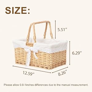 willow basket with handle