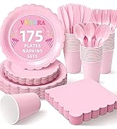 pink paper plates