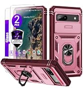 for Google Pixel 7A Case with Camera Cover Slider, 2*Tempered Glass Screen Protectors,Build in 36...