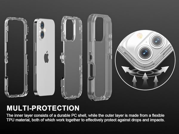 Multi-layer protection, dual layers, TPU+PC, sports, running, hiking