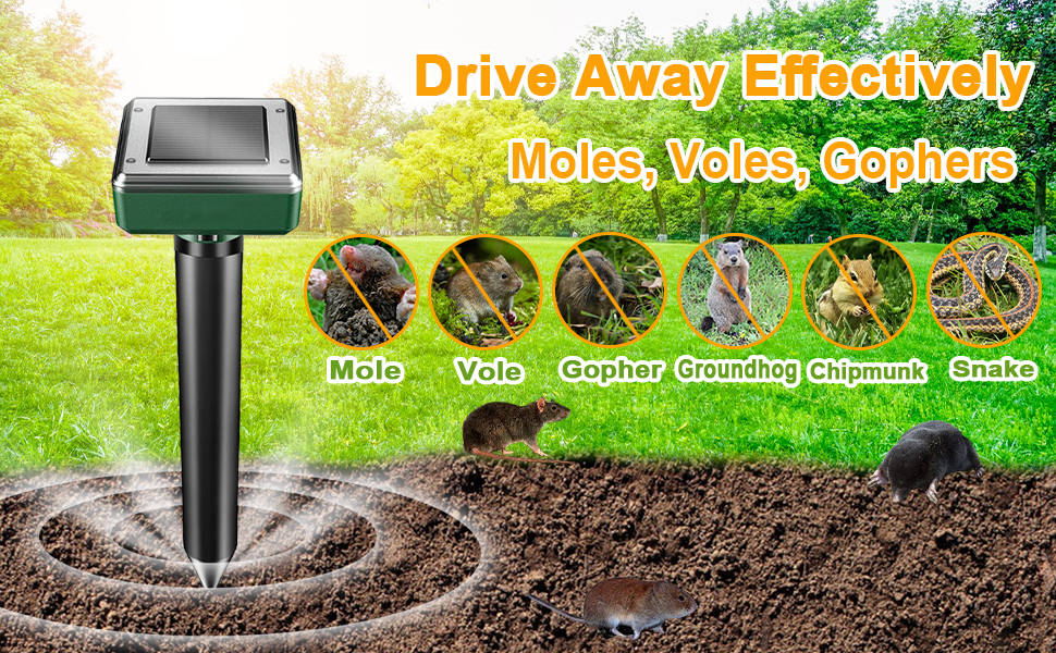 vole repellent solar powered