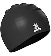 OMID Large Silicone Swim Cap for Adults – Extra Room for Long, Curly Hair & Braids | Chlorine-Res...