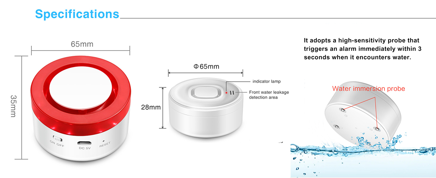 Water Leak Alarm Kit with App/SMS/Email Alerts